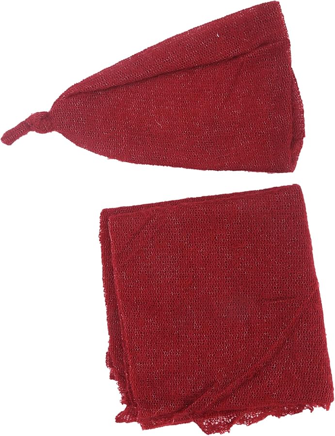 Newborn Baby Photography Props Knitted Mohair Hat And Wrap Set 40x160cm - Image 5